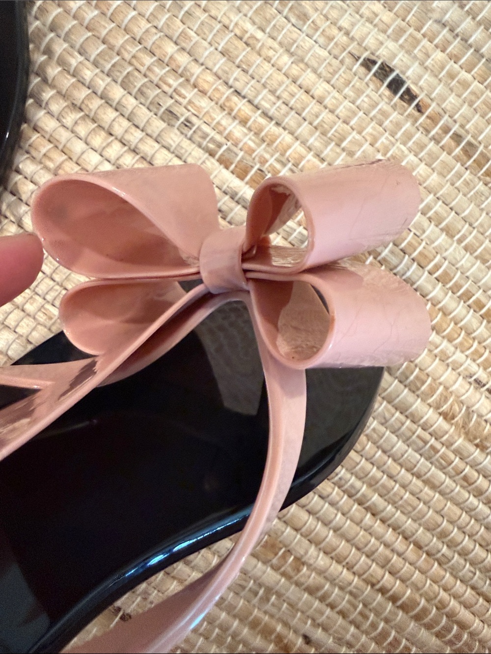 Jeffery Campbell Women's Bow Detail Jelly Flip-Flop Sandal - Blush Pink Size 8 - Picture 7 of 8